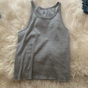 racer back grey tank top